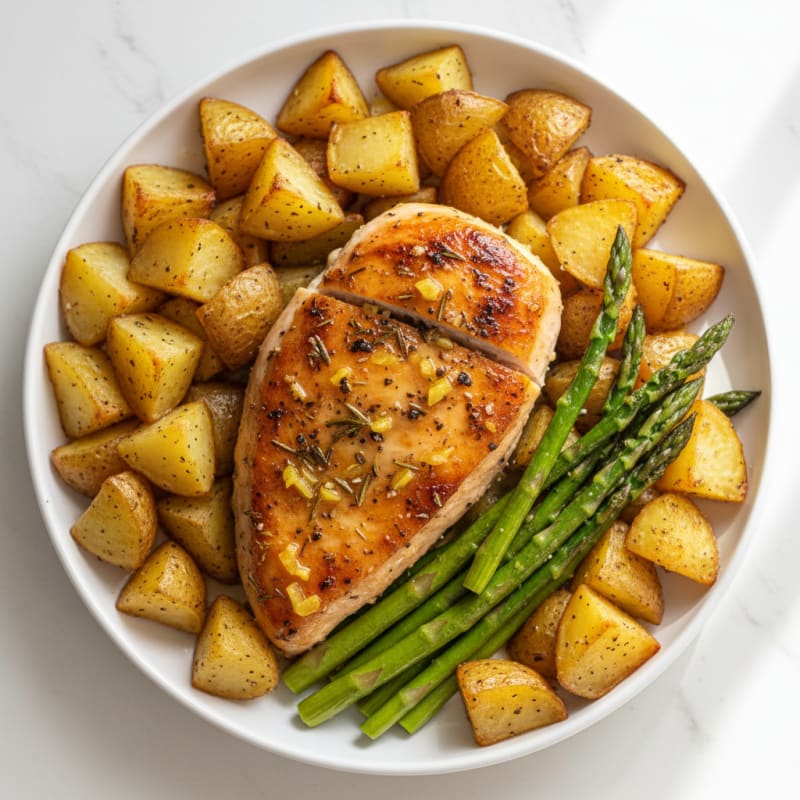Tender Herb-Roasted Chicken with Golden Potatoes