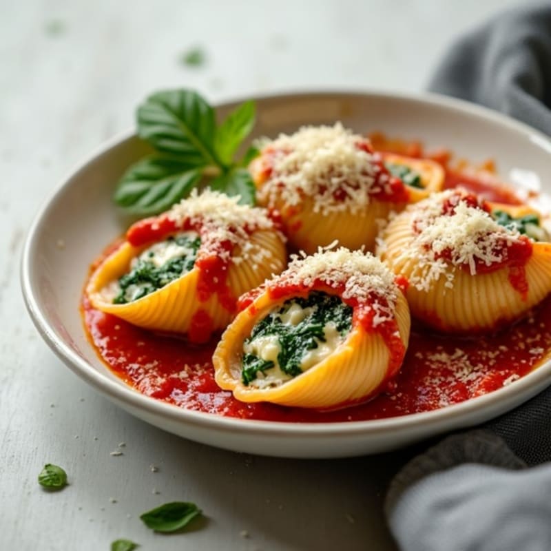 Healthy Spinach & Ricotta Stuffed Shells