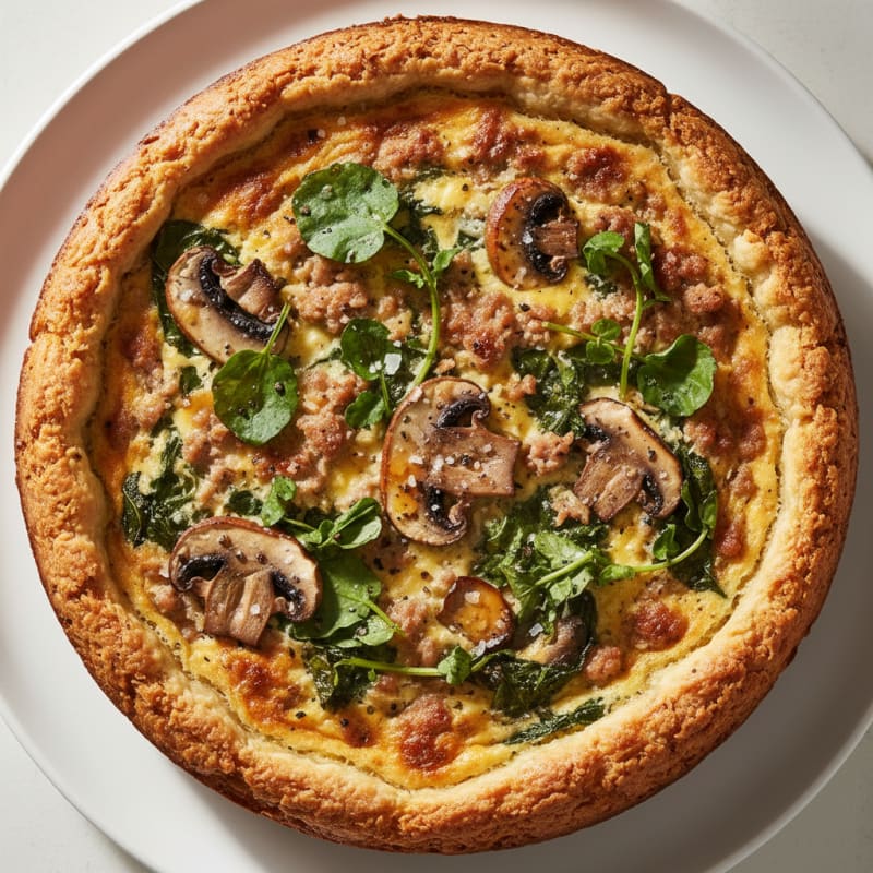 Mushroom and Watercress Savory Pie