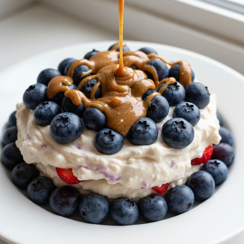 Greek Yogurt Protein Parfait with Almond Butter and Berries