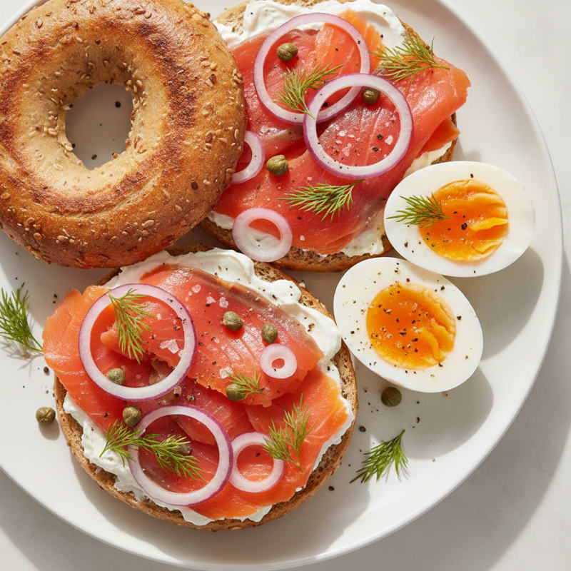 Protein-Packed Smoked Salmon Bagel