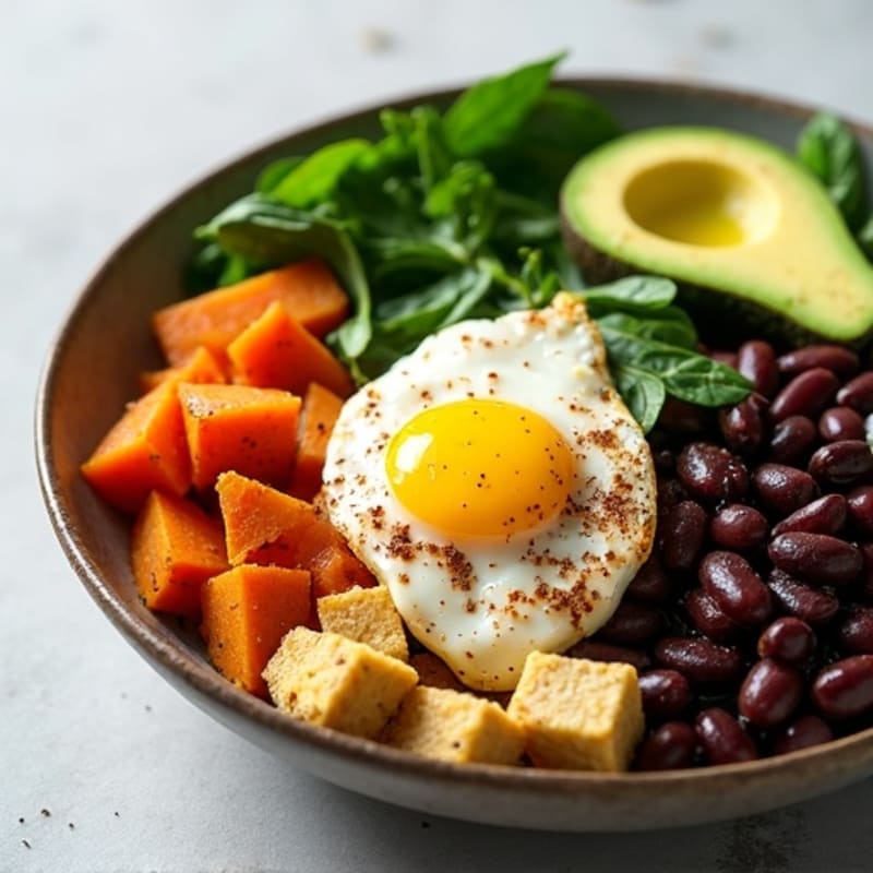 Sweet Potato and Black Bean Power Bowl with Creamy Avocado