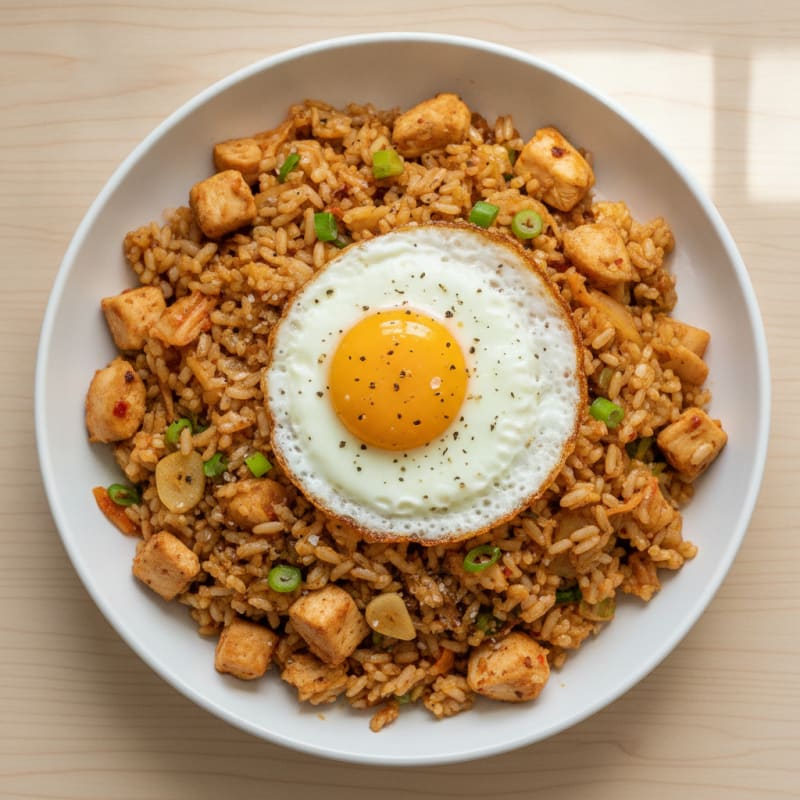 Kimchi Fried Rice with Fried Egg
