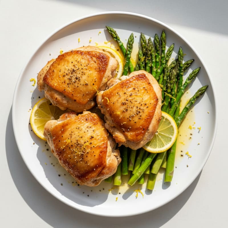 Crispy Lemon-Herb Roasted Chicken Thighs