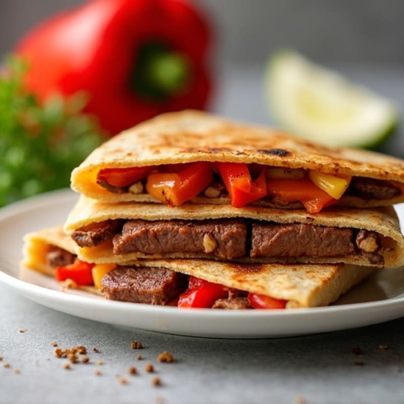 Grilled Steak and Bell Pepper Quesadillas