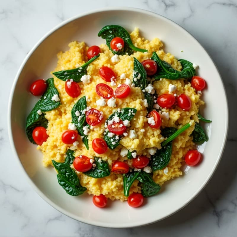 Protein-Packed Spinach and Feta Egg White Scramble