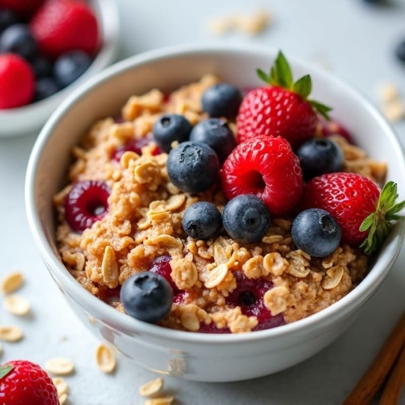 Fluffy Protein-Packed Baked Oatmeal with Berries