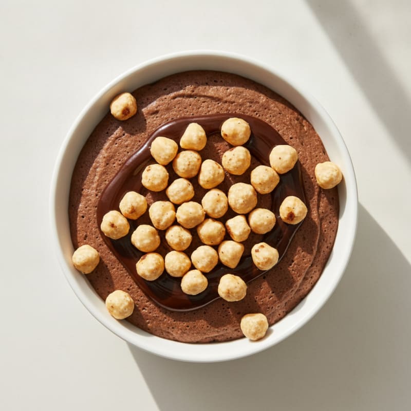 Silky Chocolate Protein Pudding with Toasted Hazelnuts