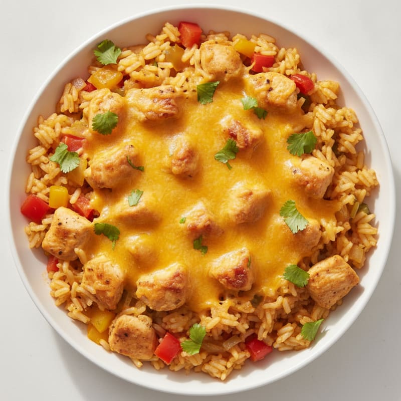 Cheesy Chicken and Rice Skillet