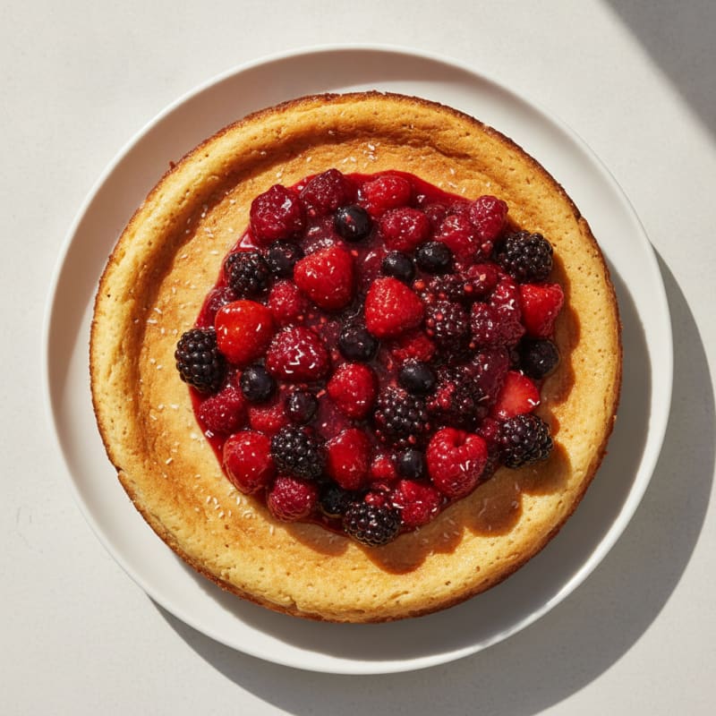 Greek Yogurt Protein Cheesecake with Mixed Berries