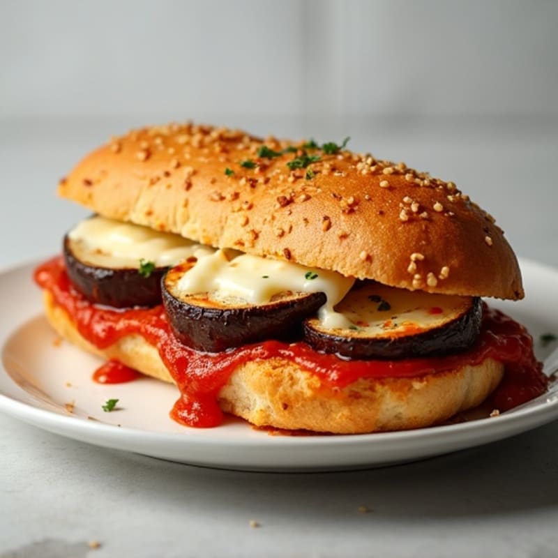 Crispy Baked Eggplant Parmesan Hero
