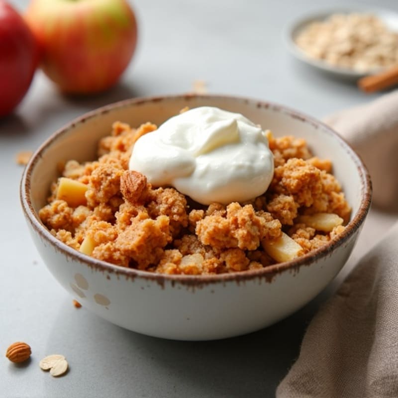Cinnamon-Spiced Oat and Almond Apple Crumble