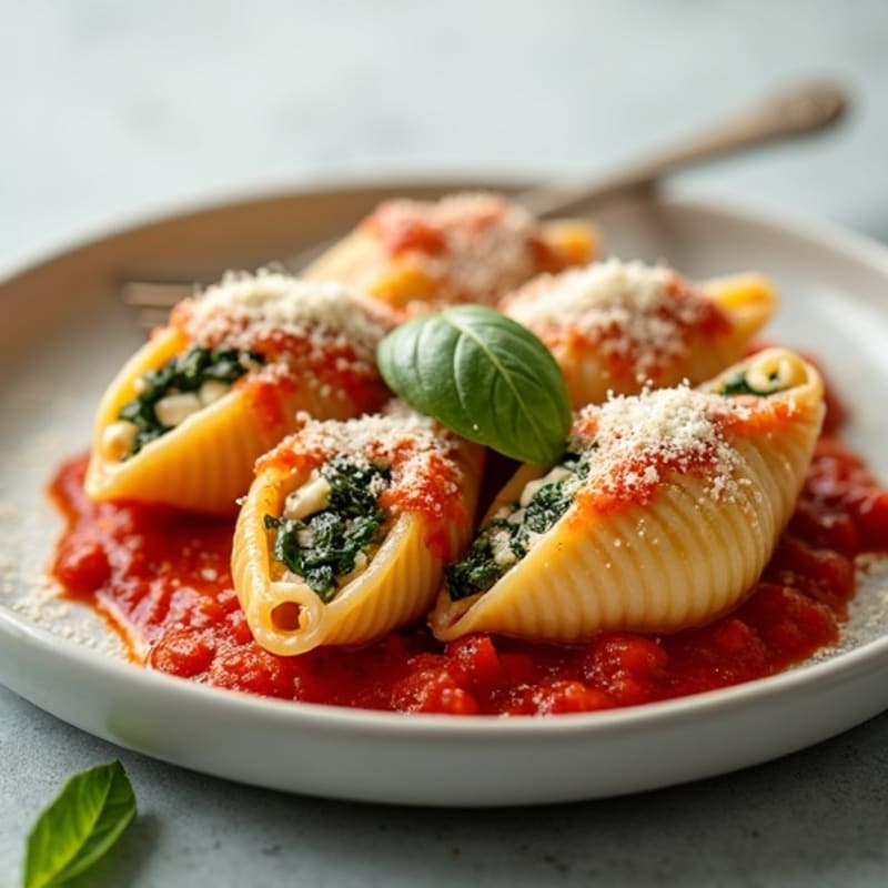 Healthy Baked Spinach Ricotta Stuffed Shells
