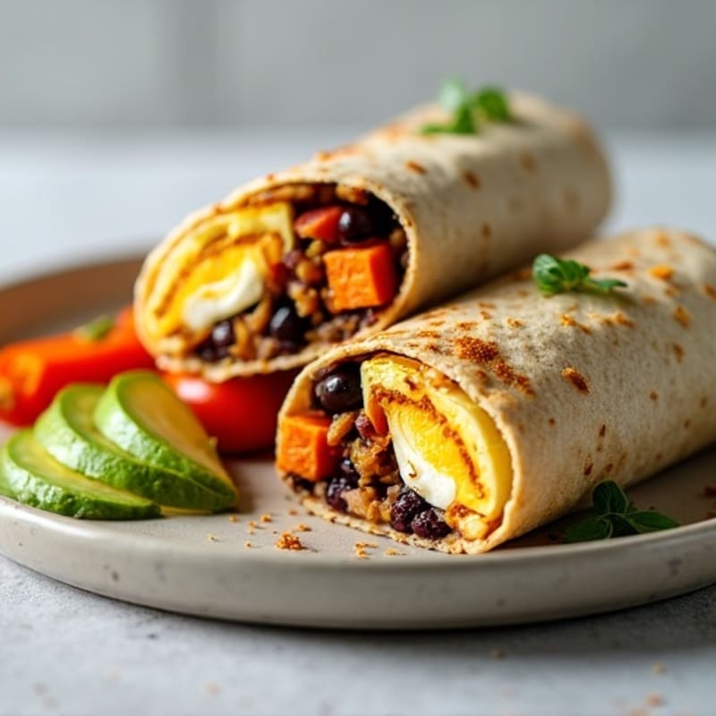Protein-Packed Sweet Potato Black Bean Breakfast Burrito