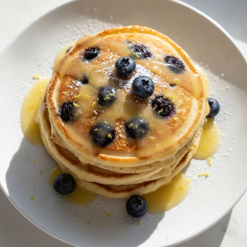 Blueberry Ricotta Pancakes with Lemon Zest