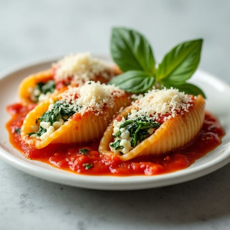 Healthy Baked Spinach Ricotta Stuffed Shells