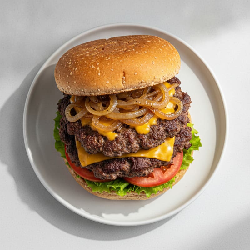 Classic Smashburger with Caramelized Onions