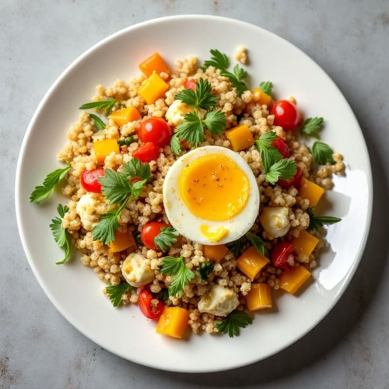 Egg White Veggie Scramble with Cottage Cheese