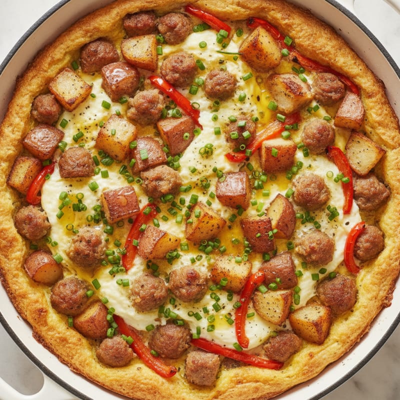 Crispy Egg White and Turkey Sausage Breakfast Skillet