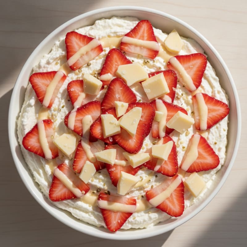 Strawberries and White Chocolate Protein Bowl
