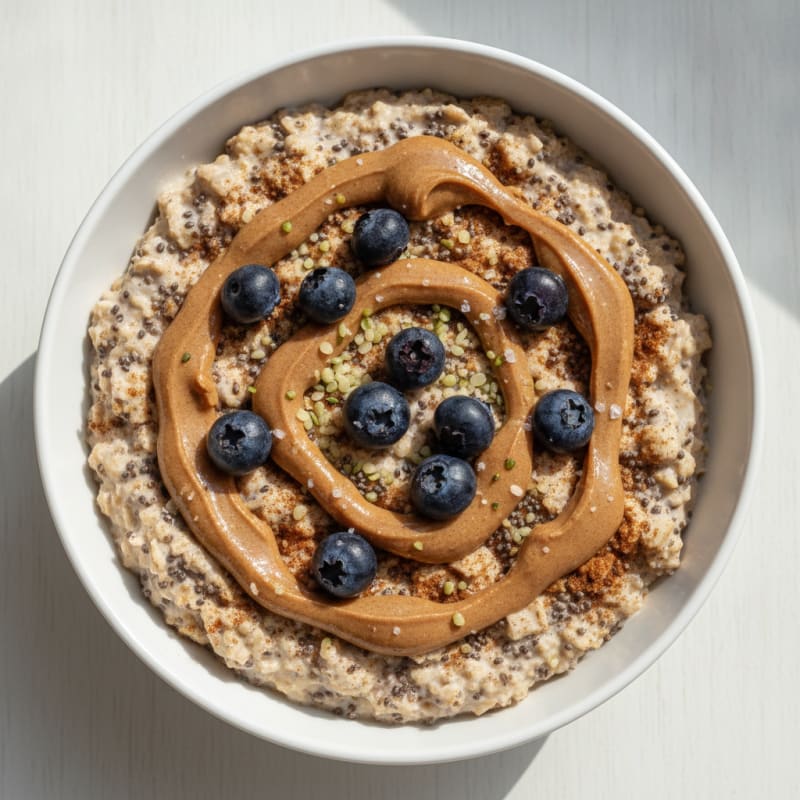 Almond Butter Chia Seed Overnight Oats