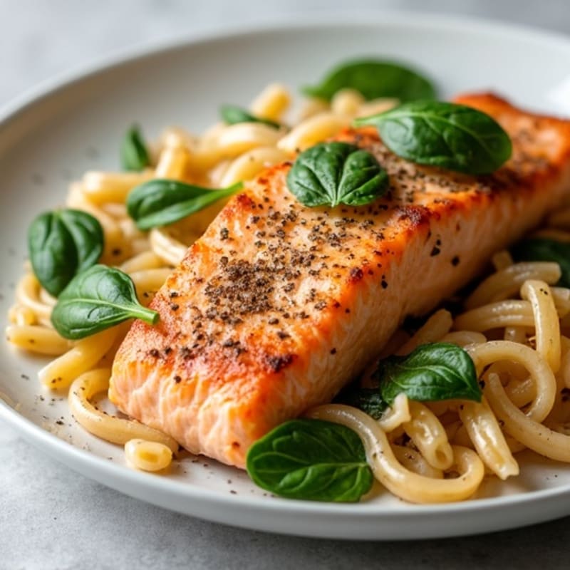 Creamy Cajun Blackened Salmon Pasta