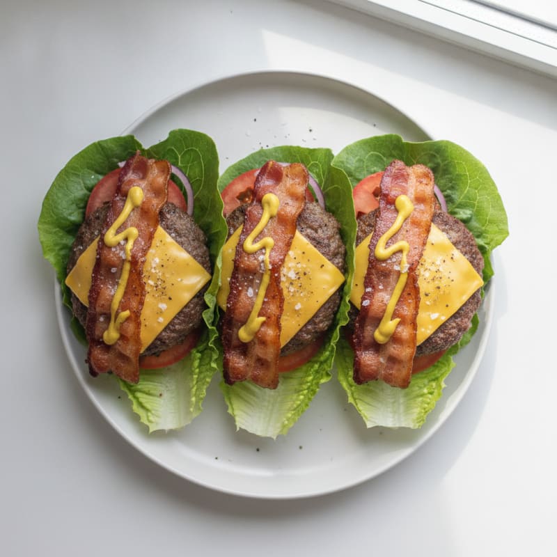 Double Bacon Cheeseburger Lettuce Wraps