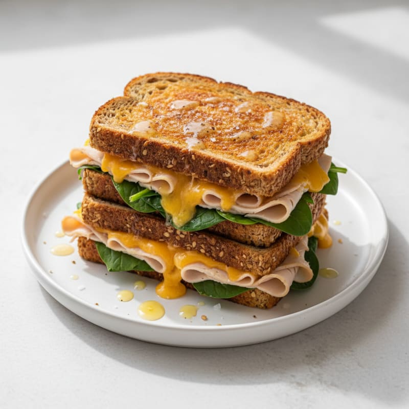 Golden Crispy Triple-Decker Grilled Cheese