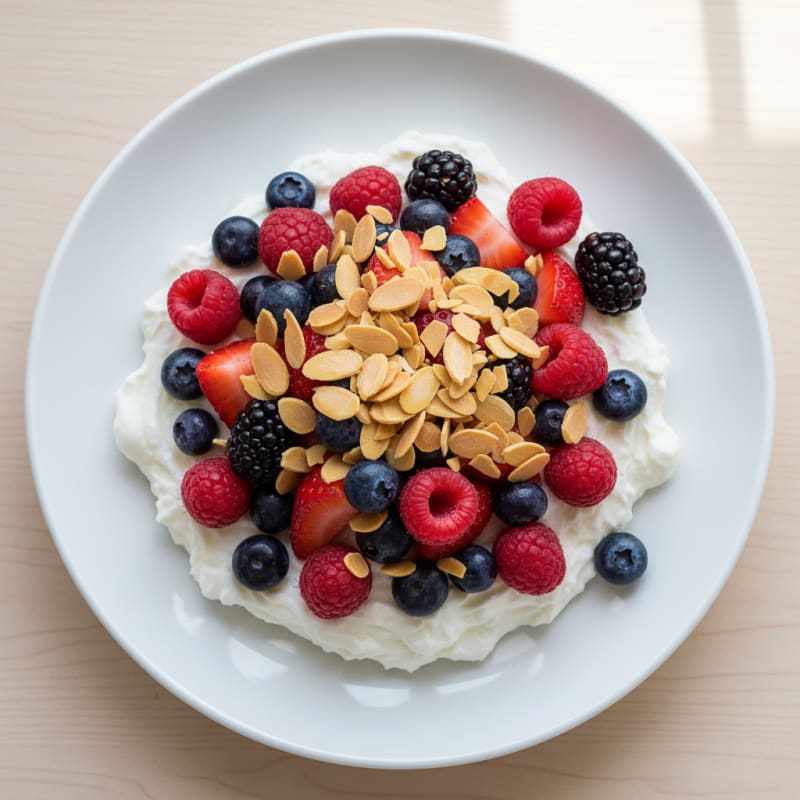 Greek Yogurt Protein Mousse with Berries