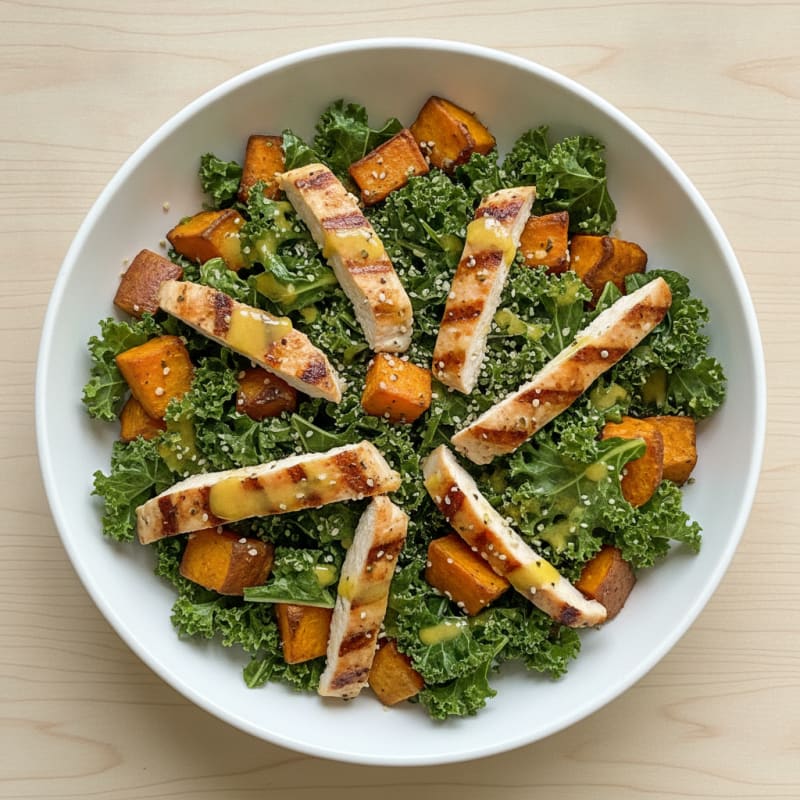 Roasted Sweet Potato Kale Salad