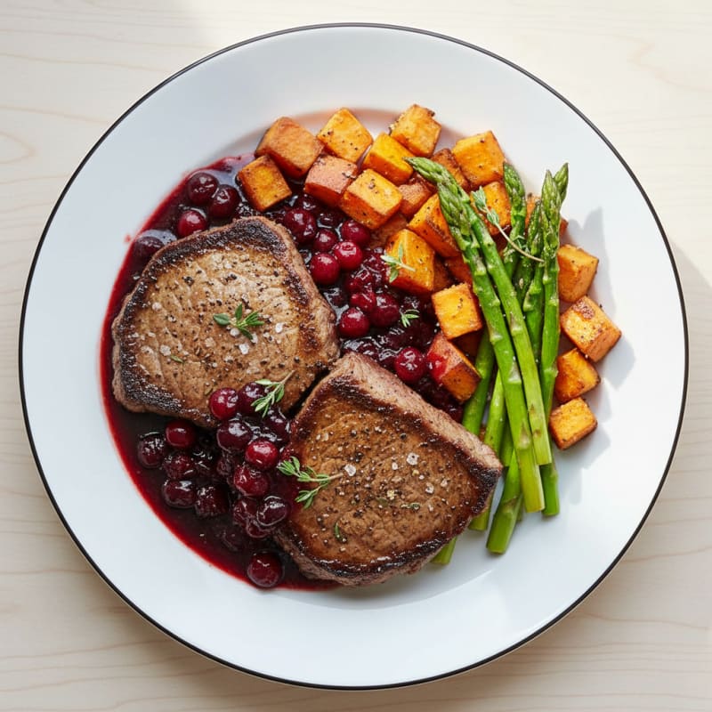 Pan-Seared Elk Sirloin with Berry Reduction