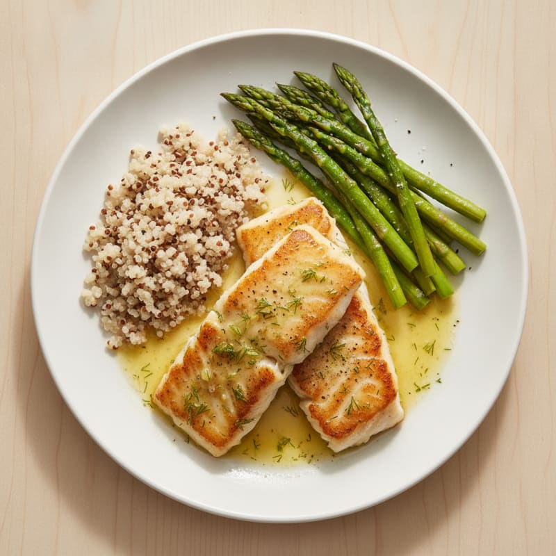 Pan-Seared Cod with Lemon-Dill Sauce