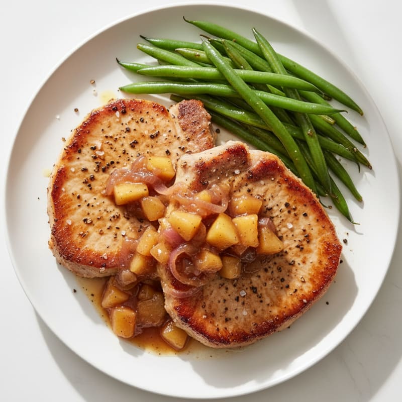 Pan-Seared Pork Chops with Apple Chutney