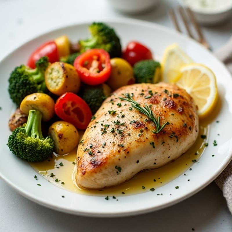 Lemon-Herb Roasted Chicken with Roasted Vegetables