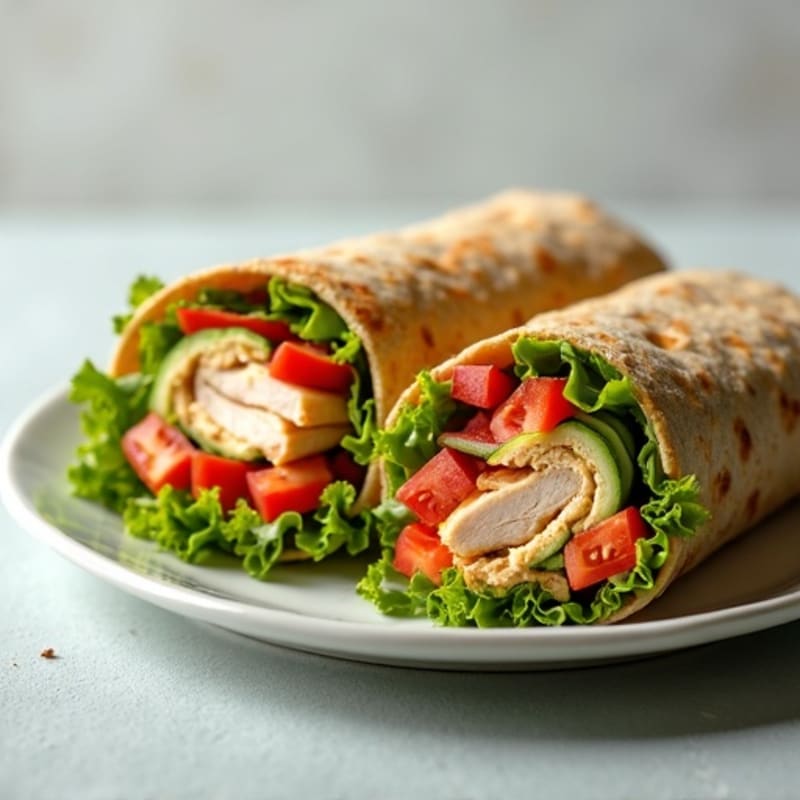 Grilled Turkey and Hummus Wrap with Crunchy Veggies