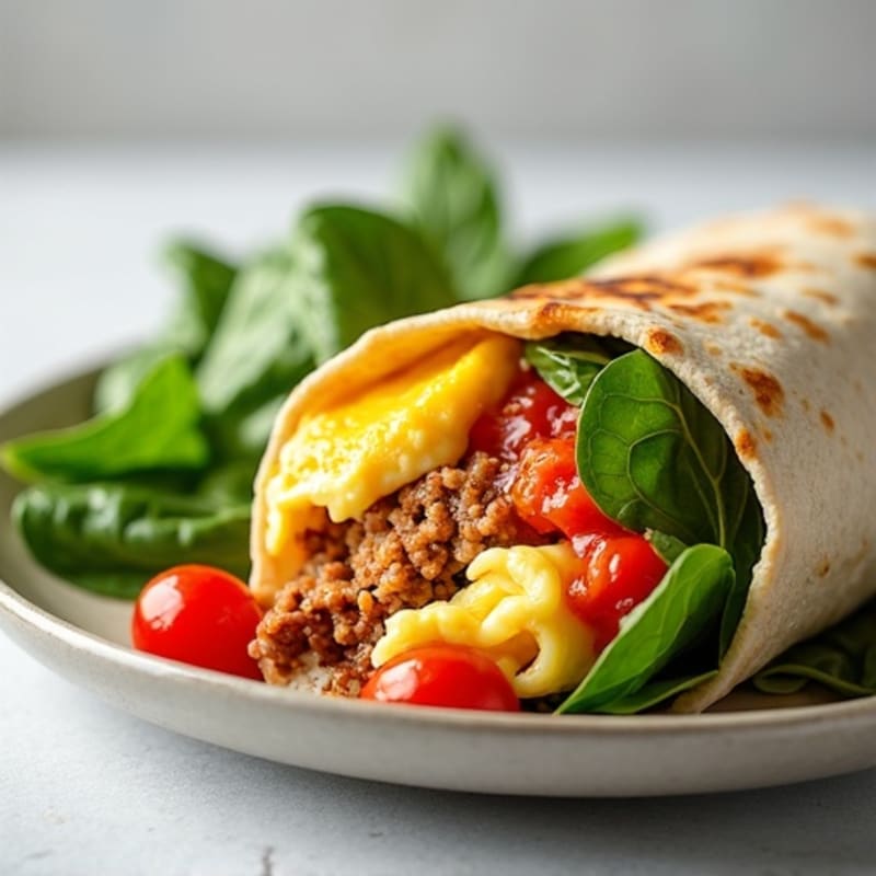 Protein-Packed Egg White and Turkey Breakfast Burrito