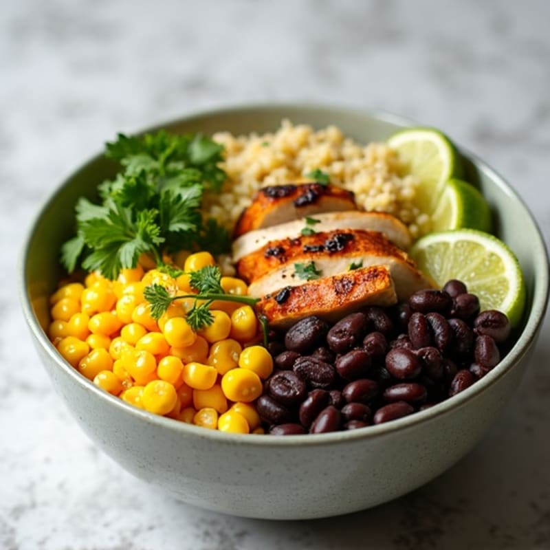 Cilantro Lime Black Bean Bowl with Roasted Corn