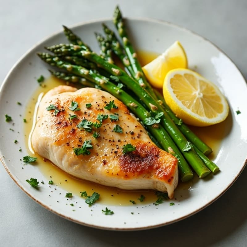 Lemon Herb Roasted Chicken with Roasted Asparagus