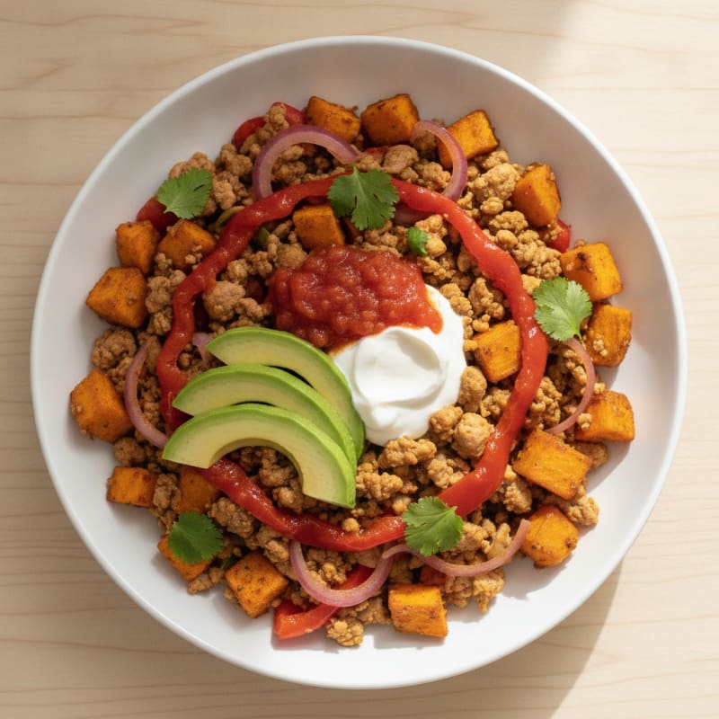 Turkey and Sweet Potato Taco Bowl