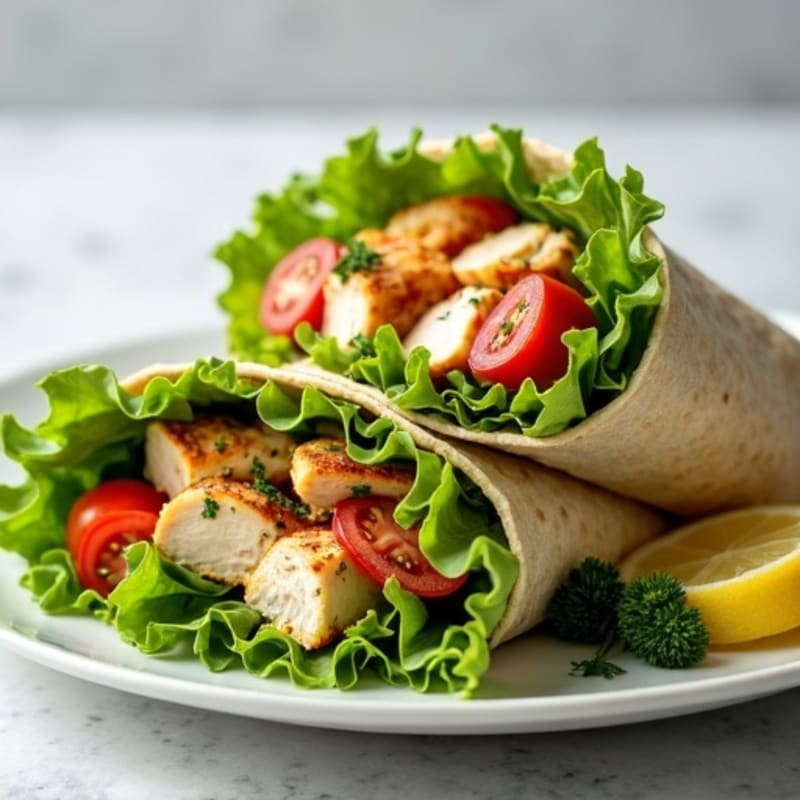 Lemon Herb Grilled Chicken Wrap with Fresh Greens