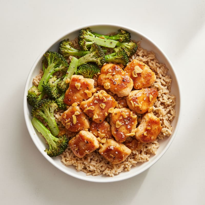 Crispy Honey-Garlic Chicken Bowls