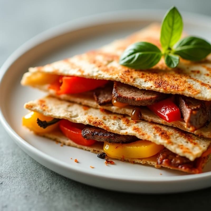 Crispy Lean Steak and Bell Pepper Quesadillas