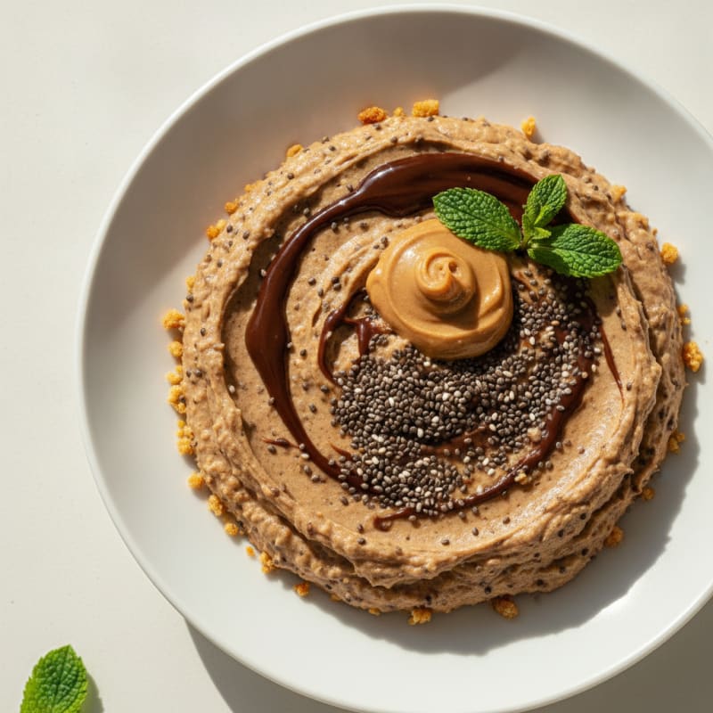 Chocolate Peanut Butter Protein Mousse with Chia