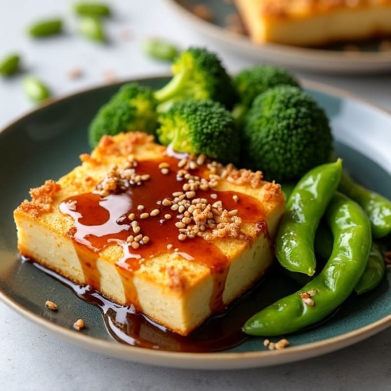 Crispy Sesame Ginger Tofu with Roasted Broccoli