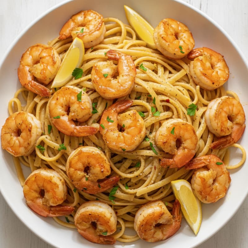 Garlic Butter Shrimp Scampi with Linguine
