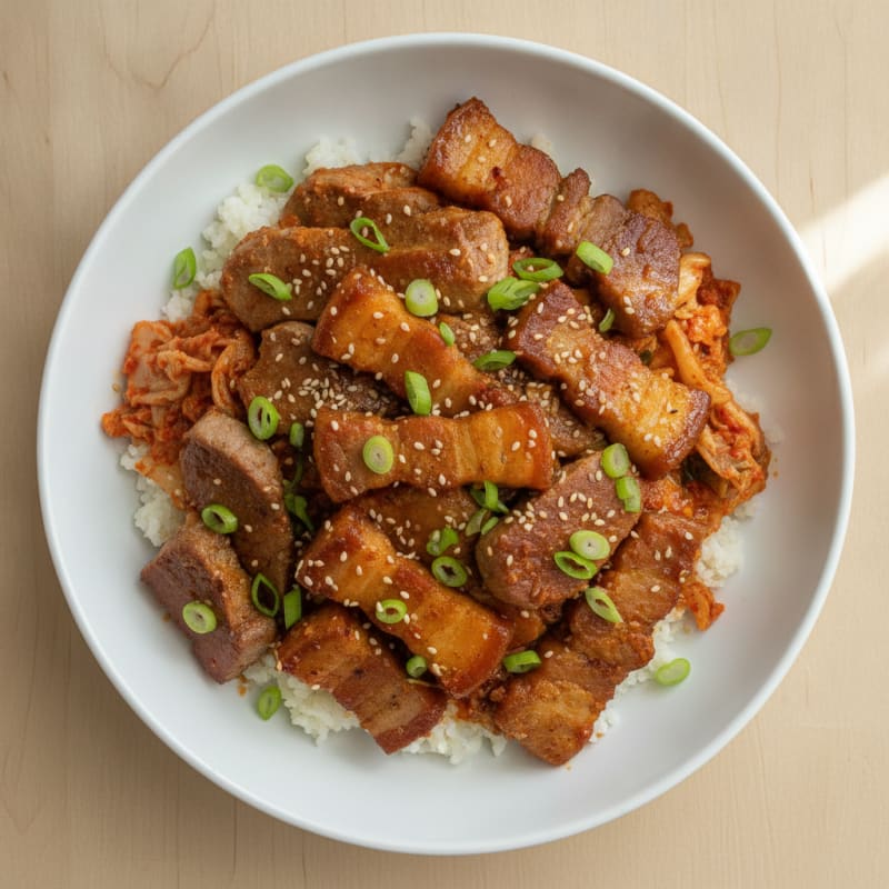 Spicy Gochujang Pork Belly Bowl