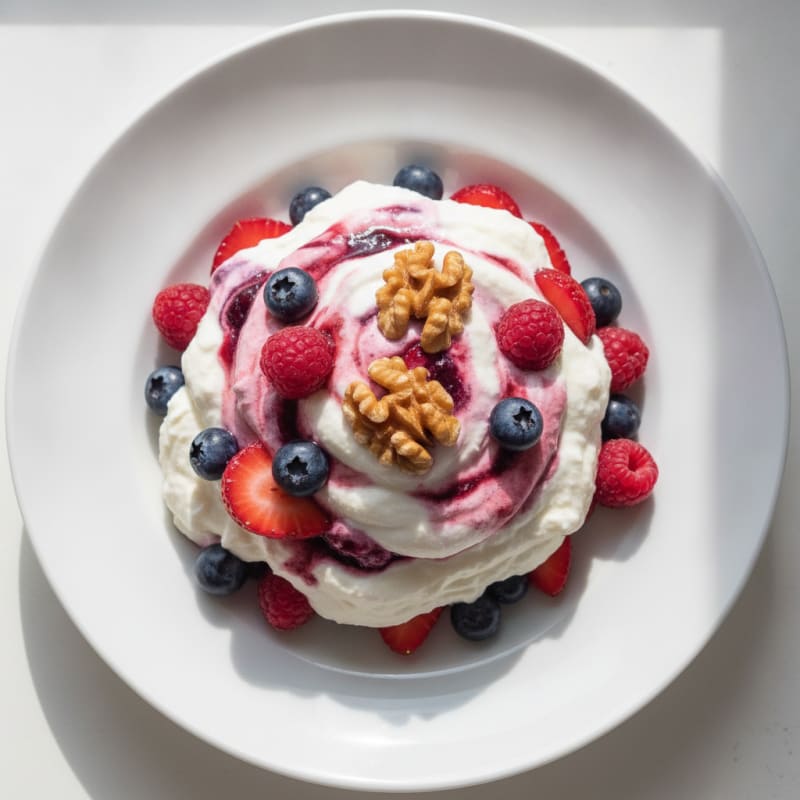 Silky Greek Yogurt Protein Mousse with Mixed Berries
