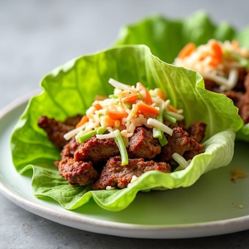 Tender Smoky Brisket Lettuce Wraps with Creamy Slaw