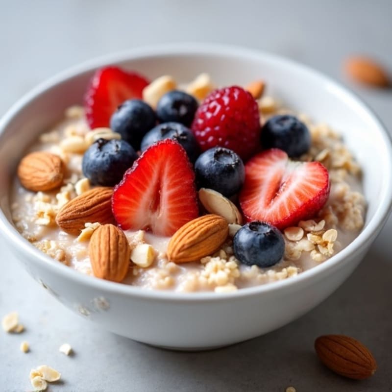 Creamy Protein Oats with Berries and Nuts
