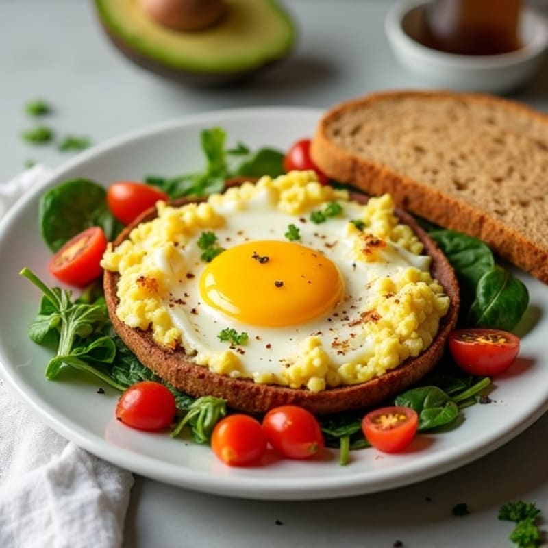 Egg White Scramble with Turkey Sausage and Spinach